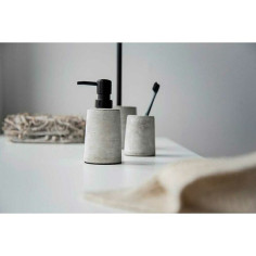 Комплект четка за тоалетна Villena - Бетон и пластмаса, сив и черен