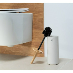 Imagén: Комплект четка за тоалетна Vero - ØхВ 10,3х38 см,  бамбук, бетон, пясъчен