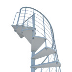 Вита стълба VENEZIA Smart - стъпала от бук - бели, парапет - бял - диаметър - Ø: 100, 120, 140 и 160 см