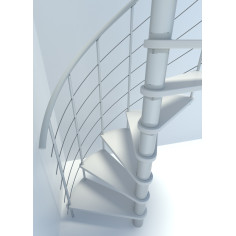 Imagén: Вита стълба VENEZIA Smart - стъпала от бук - бели, парапет - бял - диаметър - Ø: 100, 120, 140 и 160 см