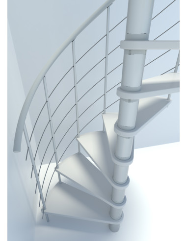 Вита стълба VENEZIA Smart - стъпала от бук - бели, парапет - бял - диаметър - Ø: 100, 120, 140 и 160 см
