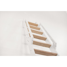 Imagén: Права подвижна метална стълба STRONG - 10  стъпала, прилепваща към стената, бяла