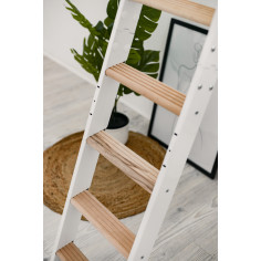 Imagén: Права подвижна метална стълба STRONG - 8  стъпала, прилепваща към стената, бяла