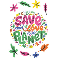 Декоративен стикер Save The Planet - 48х68 см