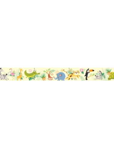 Декоративен фриз стикер Животни от джунглата - 300х10 см
