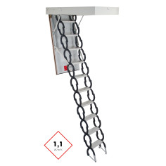 Таванска стълба ELEGANCE  119/59/-300 см - топлоизолирана, метална, бял капак