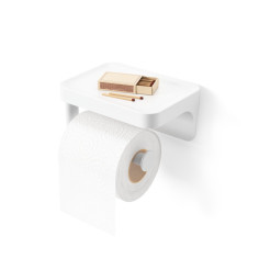 Стойка за стена за тоалетна хартия и аксесоари 2 в 1 “FLEX ADHESIVE“ - бял цвят