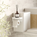 Стойка за стена за тоалетна хартия и аксесоари 2 в 1 “FLEX ADHESIVE“ - бял цвят
