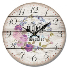 Imagén: Стенен часовник Цветя - Ø34 см, MDF, многоцветен