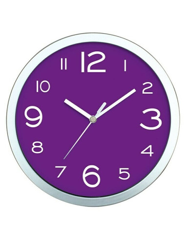 Стенен часовник Basic - Ø20 см, лилав