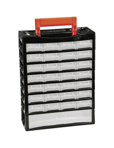 Кутия-органайзер за инструменти, 29 чекмеджета, черна
