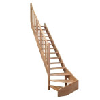Дървена стълба Classic Turn - лява с парапет