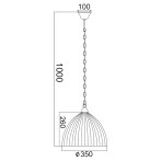 Пендел Aca Lighting Manolia - До 60 W, 1хE27, IP20, ØхВ 35х100 см, сребрист