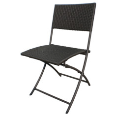 Imagén: Стол от изкуствен ратан - сгъваем, сив цвят
