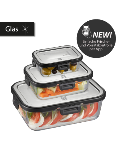 GEFU Комплект от 3 бр. стъклени кутии за храна “MILO“