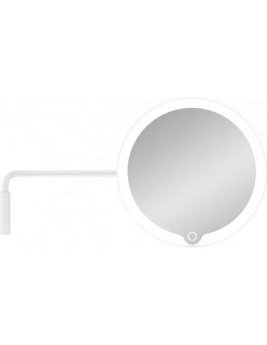 Увеличително огледало MODO за стенен монтаж с LED светлина - цвят бял - Blomus