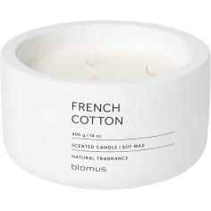 Ароматна свещ FRAGA размер XL - аромат French Cotton - цвят Lily White - Blomus
