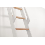 Права подвижна метална стълба STRONG - 6  стъпала, H-152 см, прилепваща към стената, бяла