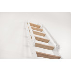 Права подвижна метална стълба STRONG - 6  стъпала, H-152 см, прилепваща към стената, бяла