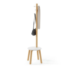 Закачалка със стол “PILLAR STOOL“ - цвят бял / натураленUMBRA