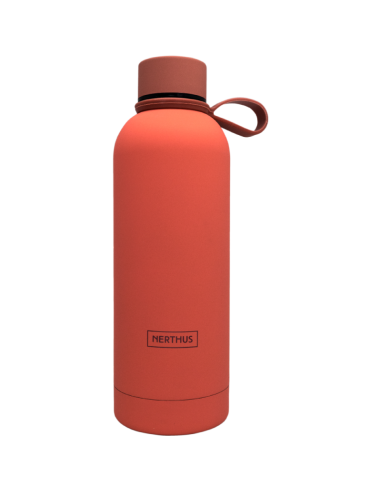 Nerthus Двустенна бутилка с дръжка “URBAN“ - цвят корал, 500 мл.