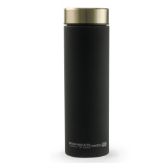 Двустенна термо бутилка с вакуумна изолация “LE BATON“ - 500 мл - черна/злато - ASOBU