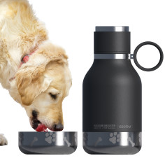 Термобутилка с купичка за куче “DOG BOWL“ - 1000 мл - цвят черeн - ASOBU