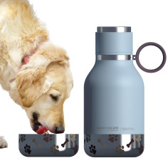 Термобутилка с купичка за куче “DOG BOWL“ - 1000 мл - цвят син - ASOBU