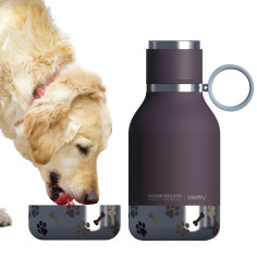 Термобутилка с купичка за куче “DOG BOWL“ - 1000 мл - цвят бургунди - ASOBU