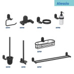 Четка за тоалетна за стенен монтаж “Alessio“ - черна - KELA
