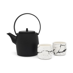 Подаръчен сет чугунен чайник “Kobe“ - 1,2 л. и 2 бр. порцеланови чаши за чай - BREDEMEIJER