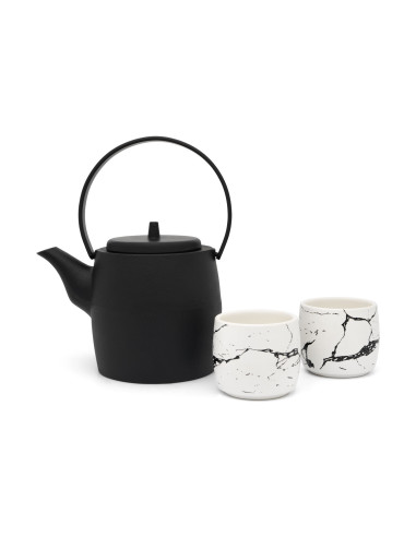 Подаръчен сет чугунен чайник “Kobe“ - 1,2 л. и 2 бр. порцеланови чаши за чай - BREDEMEIJER