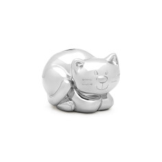 Детска касичка “Котка“ - цвят сребро - ZILVERSTAD