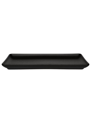 Правоъгълна чиния Robuste 32х15 см. - черен мат с повърхност стил чугун MAKU