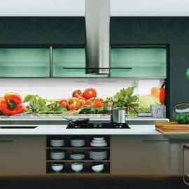 Imagén: Кулинария - термоустойчив гръб за кухня - гланц, 3040 х 604 х 8 мм
