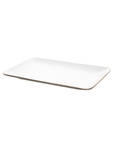 Керамична правоъгълна чиния 29 х 19,5 см - бяла MAKU