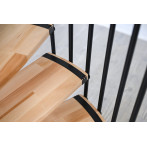 Вита стълба LUNA  - с променящ се диаметър, метал -  бял, черен, сив, стъпала - бук