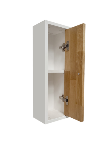 Колонен шкаф Ruen - 17х20х58 см, PVC, бял, 1 дървена врата, 1 рафт