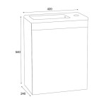 Комплект мебел за баня с умивалник Mini L 42 - 24х42х54 см, PVC, бял, 1 врата