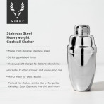 VISKI Шейкър за коктейли “HeavyWeight - Silver“ - 500мл.