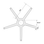 Звезда за офис стол - 300 мм - полипропилен
