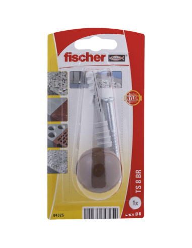 Стопер за врата Fischer Doorstop TS 8 BR K - Ø8 мм, найлон, кафяв