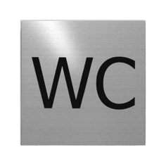 Табела "WC" - 75х75 см, неръждаема стомана