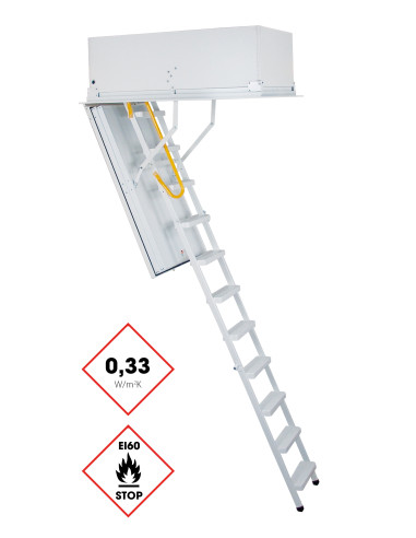 Огнезащитна сгъваема таванска стълба TYP 1 Passive Plus с EI 60, 119/69-270