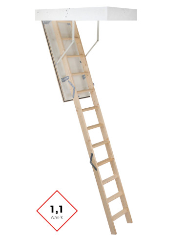 Таванска стълба 90х60 см, McStep Thermo 33 - дървена, топлоизолирана