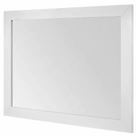 Огледало за баня 90 x 70 см, естествено дърво, бял лак