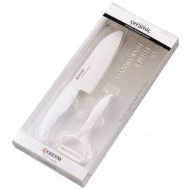 Imagén: Комплект керамичен нож серия "GEN" и белачка - цвят бял - KYOCERA