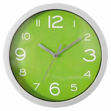 Стенен часовник 20 см, PVC, ябълково-зелено
