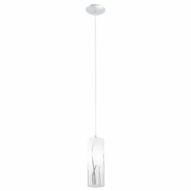 Imagén: Пендел-висяща лампа 1хE27 хром/бяло с декор RIVATO