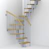 Вита стълба с 12 стъпала, метал-сив и дърво-цвят-круша